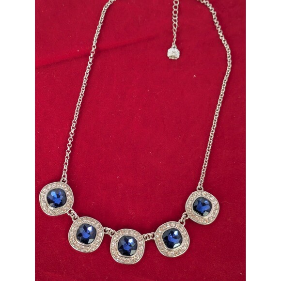 Monet Sapphire necklace Silver choker September Stone - Picture 5 of 15